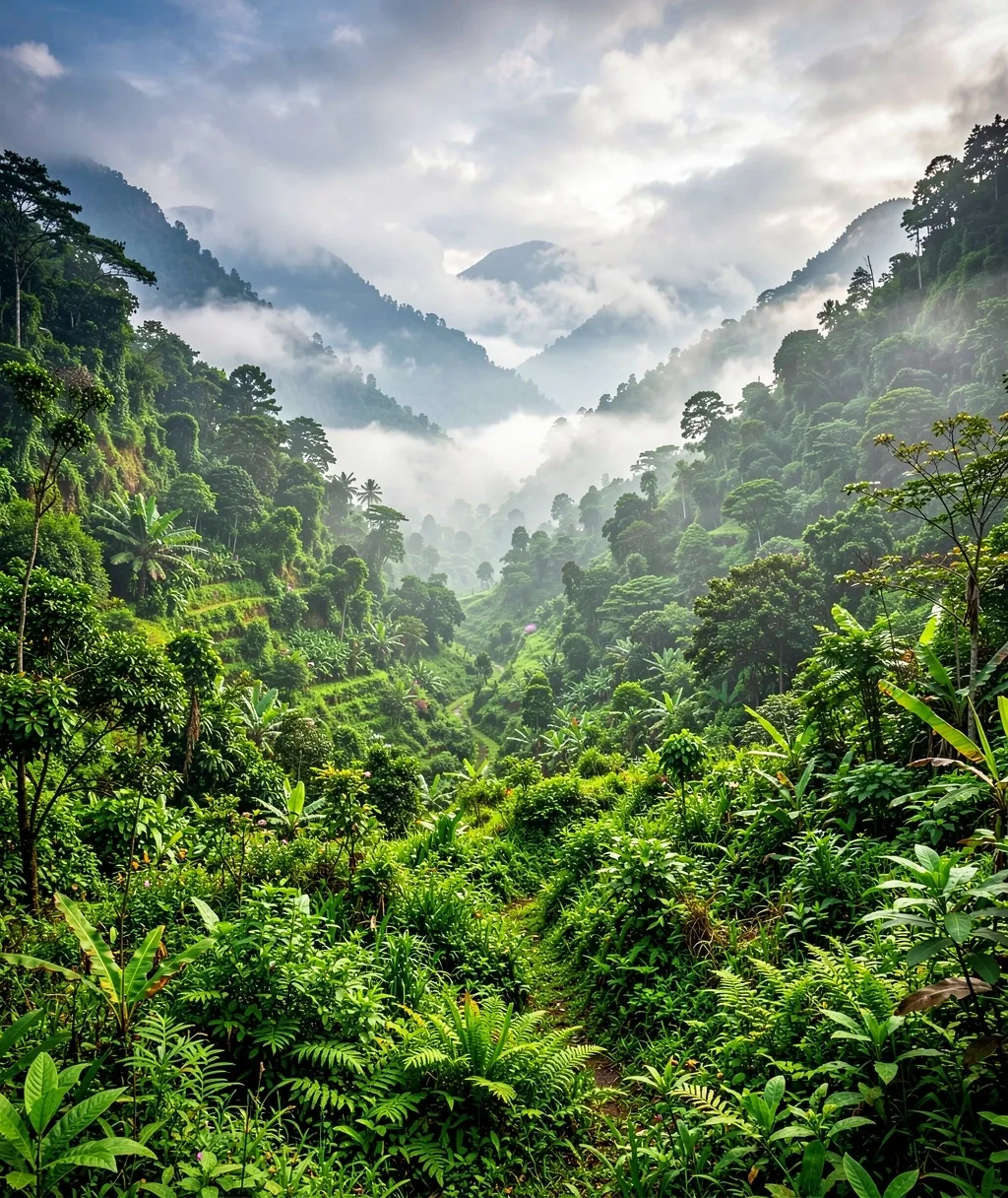 Lush Indonesian landscape